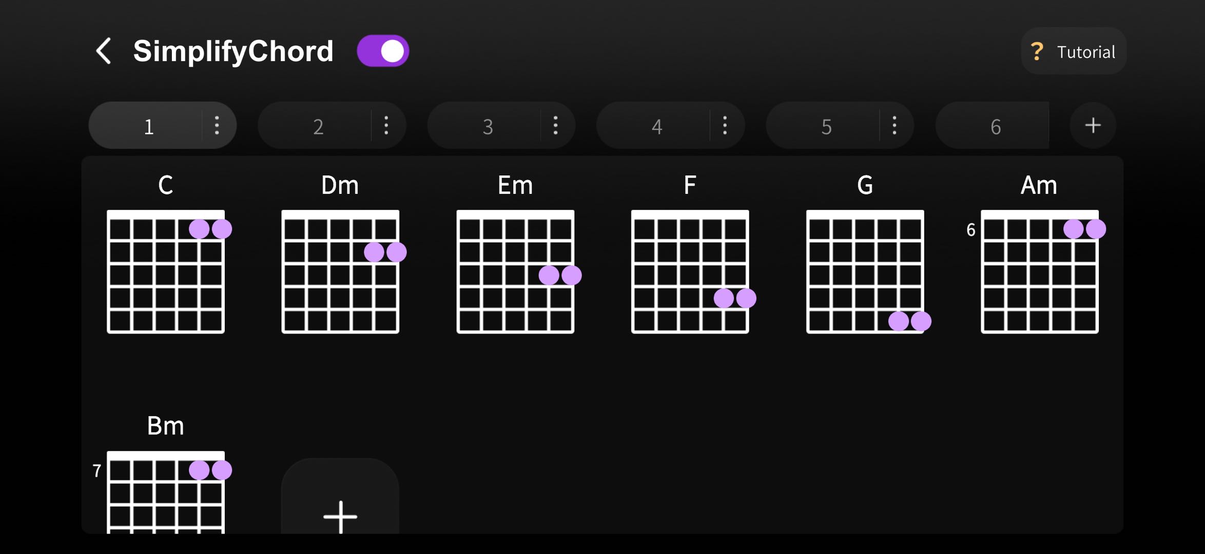 2. Connect via Bluetooth, turn on the "SimplifyChord" button, and set up your preferences in the guitar panel's SimplifyChord section.   2.jpeg